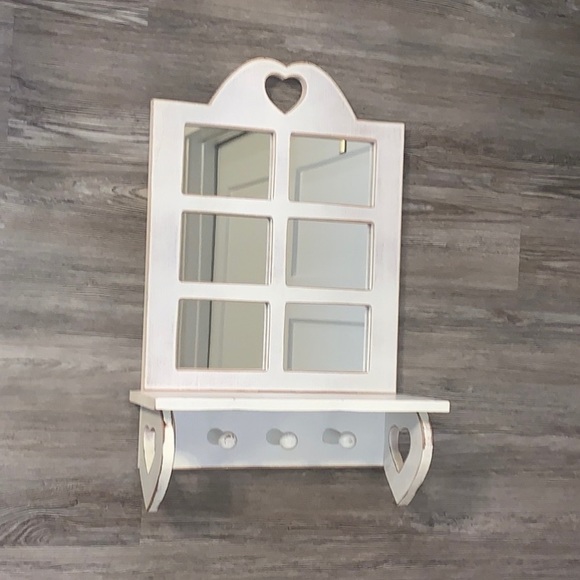 Wall Decor Farmhouse Whitewash Wood Wall Mirror With Shelf Poshmark